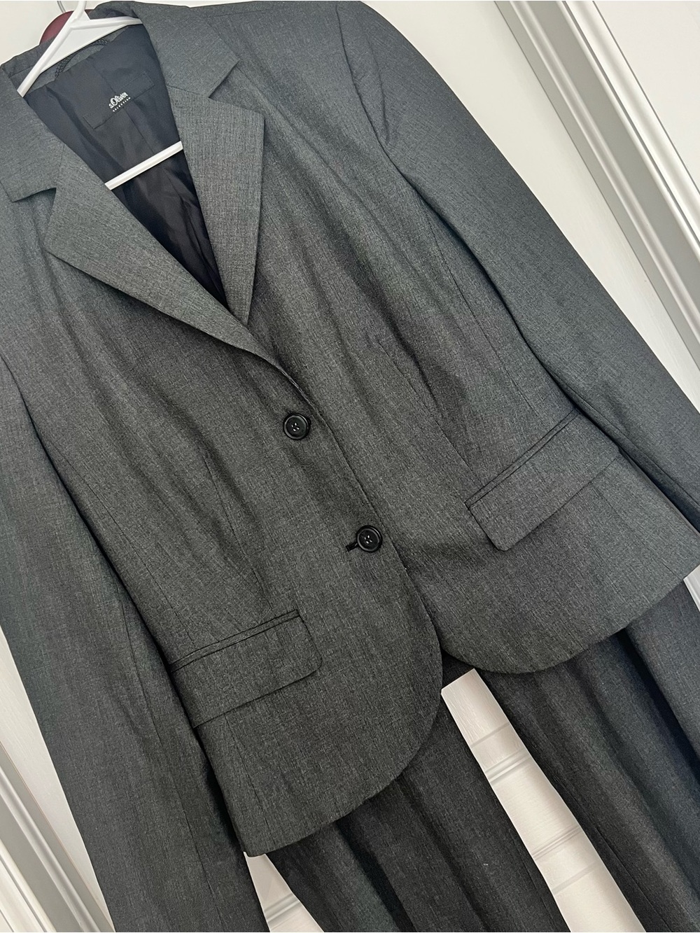 S.Oliver Gray Women's Pant Suit Set Size 40 & 42 Lined Capsule Classy US 8 10 12